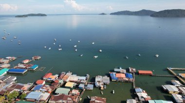 Kota Kinabalu, Sabah Malezya 14 Haziran 2022: Kota Kinabalu Şehir Merkezi Rıhtım ve Kordon Bölgesi