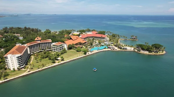 Kota Kinabalu, Sabah Malezya 14 Haziran 2022: Kota Kinabalu Şehir Merkezi Rıhtım ve Kordon Bölgesi