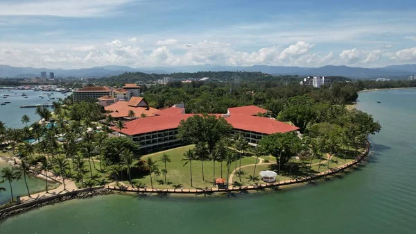 Kota Kinabalu, Sabah Malezya 14 Haziran 2022: Kota Kinabalu Şehir Merkezi Rıhtım ve Kordon Bölgesi