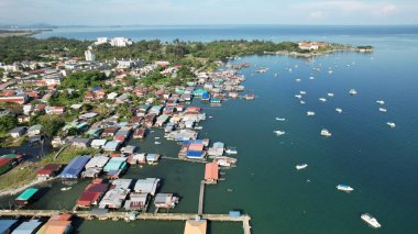 Kota Kinabalu, Sabah Malezya 14 Haziran 2022: Kota Kinabalu Şehir Merkezi Rıhtım ve Kordon Bölgesi