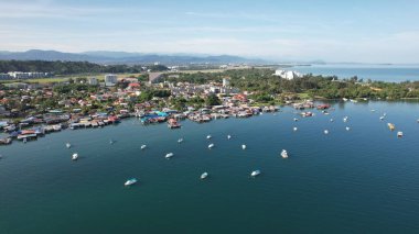 Kota Kinabalu, Sabah Malezya 14 Haziran 2022: Kota Kinabalu Şehir Merkezi Rıhtım ve Kordon Bölgesi