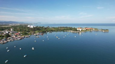 Kota Kinabalu, Sabah Malezya 14 Haziran 2022: Kota Kinabalu Şehir Merkezi Rıhtım ve Kordon Bölgesi