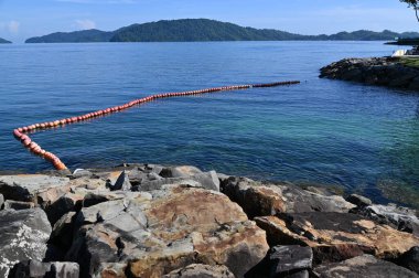 Kota Kinabalu, Sabah Malezya 14 Haziran 2022: Kota Kinabalu Şehir Merkezi Rıhtım ve Kordon Bölgesi