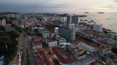 Kota Kinabalu, Sabah Malezya 14 Haziran 2022: Kota Kinabalu Şehir Merkezi Rıhtım ve Kordon Bölgesi