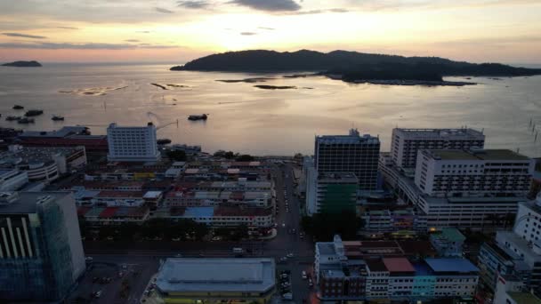 Kota Kinabalu Sabah Malasia Junio 2022 Zona Costera Paseo Marítimo — Vídeo de stock