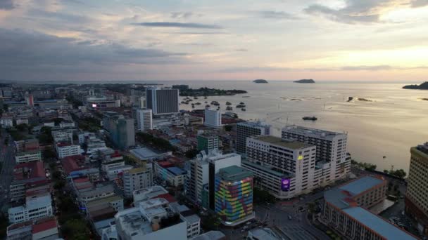 Kota Kinabalu Sabah Malajzia 2022 Június Kota Kinabalu Városközpont Vízparti — Stock videók