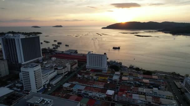 Kota Kinabalu Sabah Malezja Czerwca 2022 Nabrzeże Obszar Esplanade Centrum — Wideo stockowe