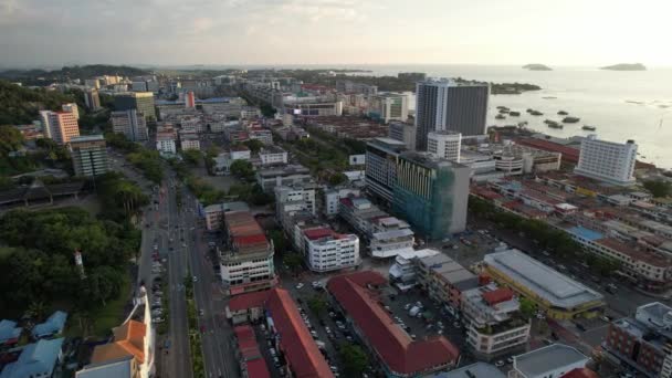 Kota Kinabalu Sabah Malezja Czerwca 2022 Nabrzeże Obszar Esplanade Centrum — Wideo stockowe