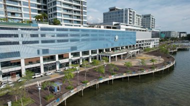 Kota Kinabalu, Sabah Malezya 14 Haziran 2022: Kota Kinabalu Şehir Merkezi Rıhtım ve Kordon Bölgesi