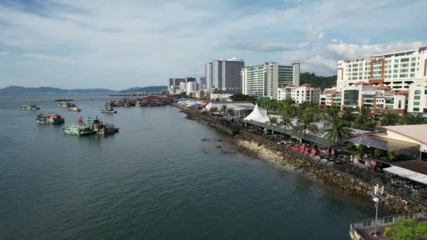 Kota Kinabalu Sabah Malasia Junio 2022 Zona Costera Paseo Marítimo — Vídeo de stock