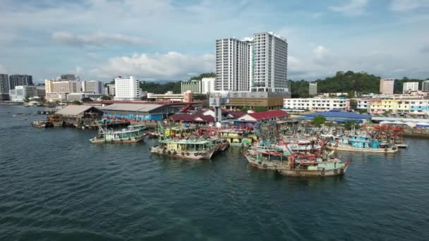 Kota Kinabalu Sabah Malasia Junio 2022 Zona Costera Paseo Marítimo — Vídeos de Stock