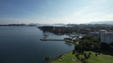 Kota Kinabalu, Sabah Malezya 14 Haziran 2022: Kota Kinabalu Şehir Merkezi Rıhtım ve Kordon Bölgesi