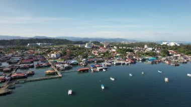 Kota Kinabalu, Sabah Malezya 14 Haziran 2022: Kota Kinabalu Şehir Merkezi Rıhtım ve Kordon Bölgesi