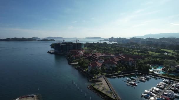Kota Kinabalu Sabah Malezja Czerwca 2022 Nabrzeże Obszar Esplanade Centrum — Wideo stockowe