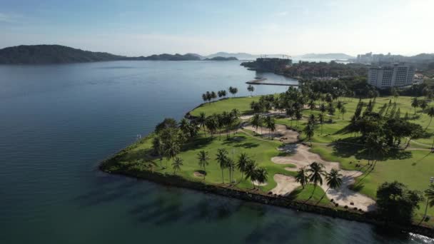 Kota Kinabalu Sabah Μαλαισία Ιουνίου 2022 Waterfront Esplanade Area Kota — Αρχείο Βίντεο