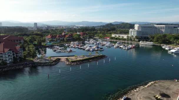 Kota Kinabalu Sabah Malasia Junio 2022 Zona Costera Paseo Marítimo — Vídeos de Stock