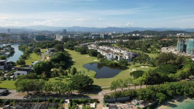 Kota Kinabalu, Sabah Malezya 14 Haziran 2022: Kota Kinabalu Şehir Merkezi Rıhtım ve Kordon Bölgesi