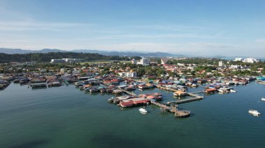 Kota Kinabalu, Sabah Malezya 14 Haziran 2022: Kota Kinabalu Şehir Merkezi Rıhtım ve Kordon Bölgesi
