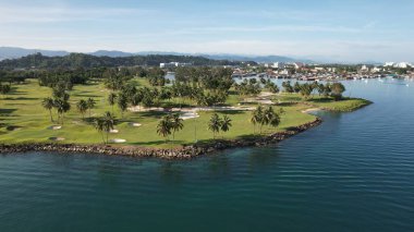 Kota Kinabalu, Sabah Malezya 14 Haziran 2022: Kota Kinabalu Şehir Merkezi Rıhtım ve Kordon Bölgesi