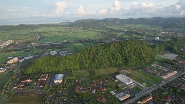 Perlis, Malezya 29 Haziran 2022: Güneşin Doğuşundaki Güzel Kangar Şehri