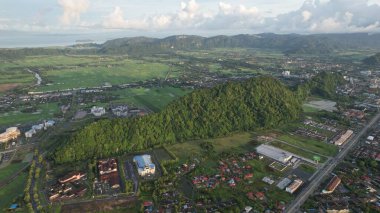 Perlis, Malezya 29 Haziran 2022: Güneşin Doğuşundaki Güzel Kangar Şehri