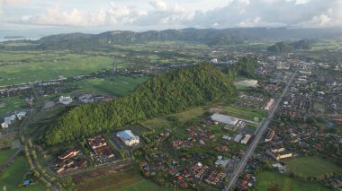 Perlis, Malezya 29 Haziran 2022: Güneşin Doğuşundaki Güzel Kangar Şehri