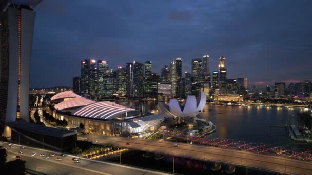 Marina Bay Singapore July 2022 Landmark Buildings Tourist Attractions Singapore — стокове відео