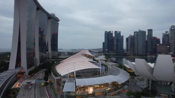 Marina Bay Singapore July 2022 Landmark Buildings Tourist Attractions Singapore — 图库视频影像