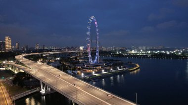 Marina Bay, Singapore - July 13, 2022: The Landmark Buildings and Tourist Attractions of Singapore