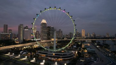 Marina Bay, Singapore - July 13, 2022: The Landmark Buildings and Tourist Attractions of Singapore