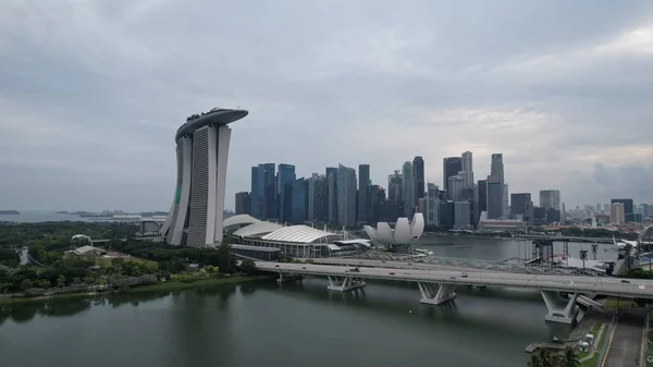 Marina Bay Singapore July 2022 Landmark Buildings Tourist Attractions Singapore — ストック写真