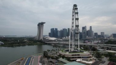 Marina Körfezi, Singapur - 13 Temmuz 2022: Singapur Tarihi Binalar ve Turist Çekimleri