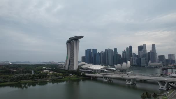 Marina Bay Singapore July 2022 Landmark Buildings Tourist Attractions Singapore — стокове відео