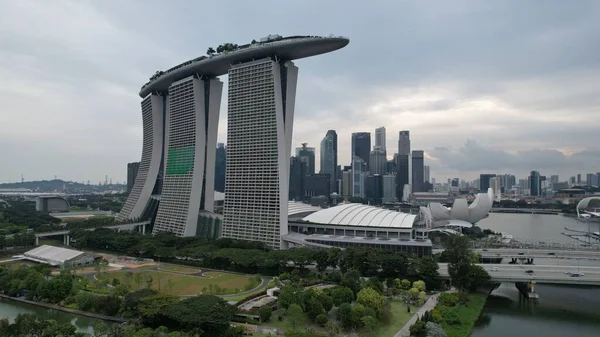 Marina Bay Singapore Juli 2022 Bezienswaardige Gebouwen Toeristische Attracties Van — Stockfoto