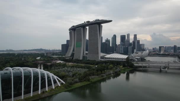 Marina Bay Singapore July 2022 Landmark Buildings Tourist Attractions Singapore — Stock Video