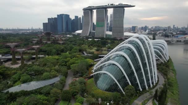 Marina Bay Singapore July 2022 Landmark Buildings Tourist Attractions Singapore — Stockvideo