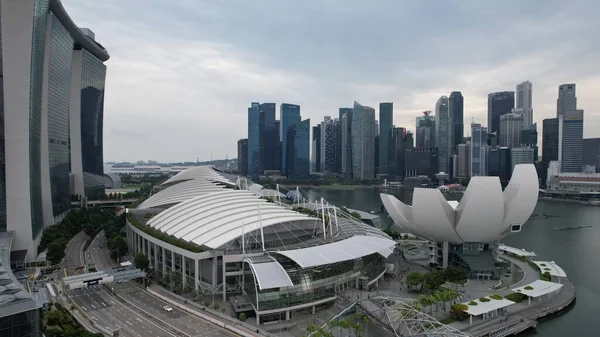 Marina Bay Singapore July 2022 Landmark Buildings Tourist Attractions Singapore — стокове фото