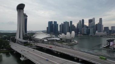 Marina Körfezi, Singapur - 13 Temmuz 2022: Singapur Tarihi Binalar ve Turist Çekimleri