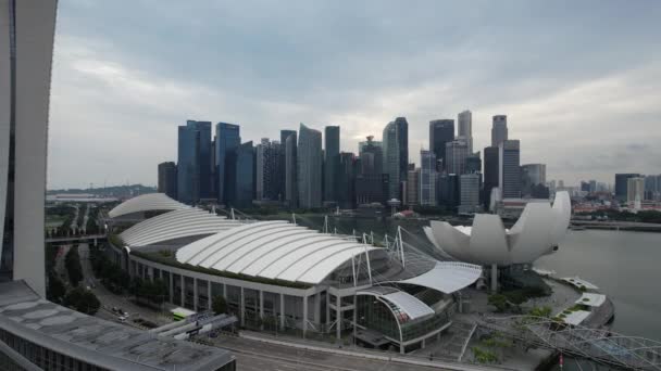 Marina Bay Singapore July 2022 Landmark Buildings Tourist Attractions Singapore — 图库视频影像