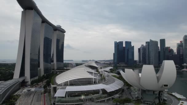 Marina Bay Singapura Julho 2022 Landmark Buildings Tourist Attractions Singapore — Vídeo de Stock