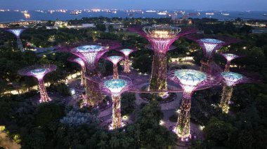 Marina Körfezi, Singapur - 13 Temmuz 2022: Singapur Tarihi Binalar ve Turist Çekimleri