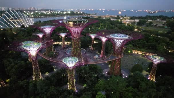 Marina Bay Singapore Juli 2022 Bezienswaardige Gebouwen Toeristische Attracties Van — Stockvideo