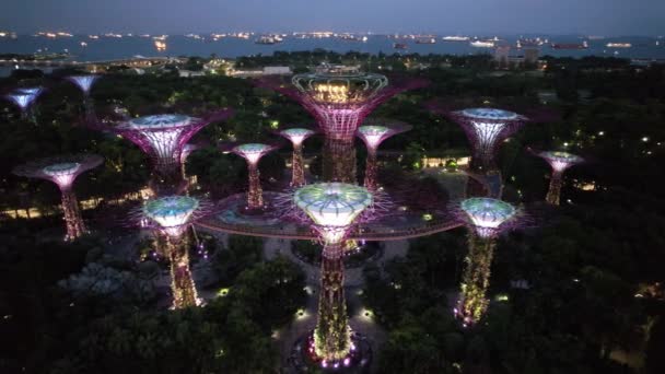 Marina Bay Singapore July 2022 Landmark Buildings Tourist Attractions Singapore — Stockvideo