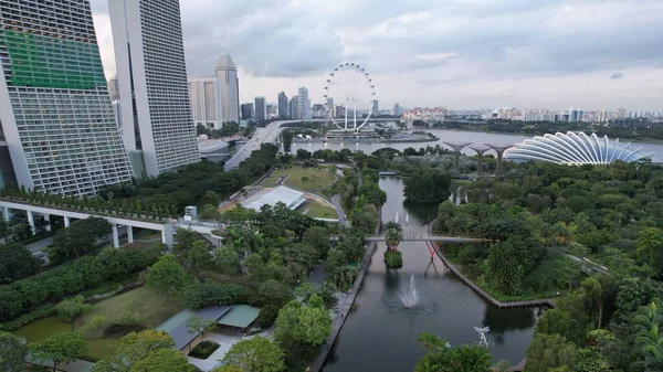 Marina Bay Singapore July 2022 Landmark Buildings Tourist Attractions Singapore — стоковое фото