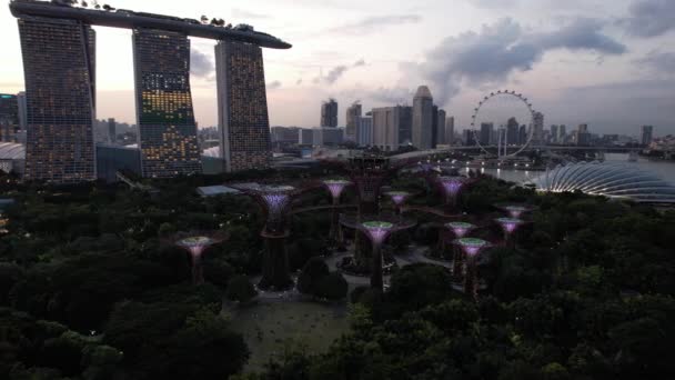 Marina Bay Singapore July 2022 Landmark Buildings Tourist Attractions Singapore — ストック動画