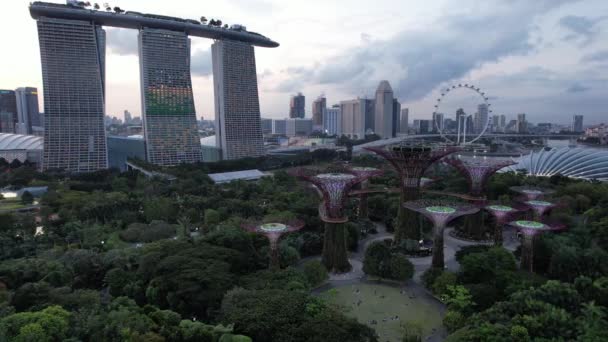 Marina Bay Singapore July 2022 Landmark Buildings Tourist Attractions Singapore — ストック動画