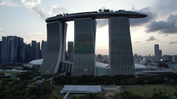 Marina Bay Singapore July 2022 Landmark Buildings Tourist Attractions Singapore — Wideo stockowe