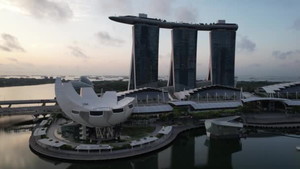 Marina Bay Singapur Juli 2022 Die Wahrzeichen Und Touristenattraktionen Singapurs — Stockvideo