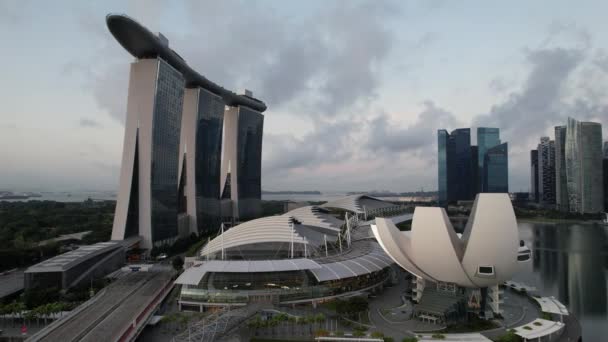 Marina Bay Singapore July 2022 Landmark Buildings Tourist Attractions Singapore — Wideo stockowe