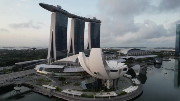 Marina Bay Singapore July 2022 Landmark Buildings Tourist Attractions Singapore — ストック動画